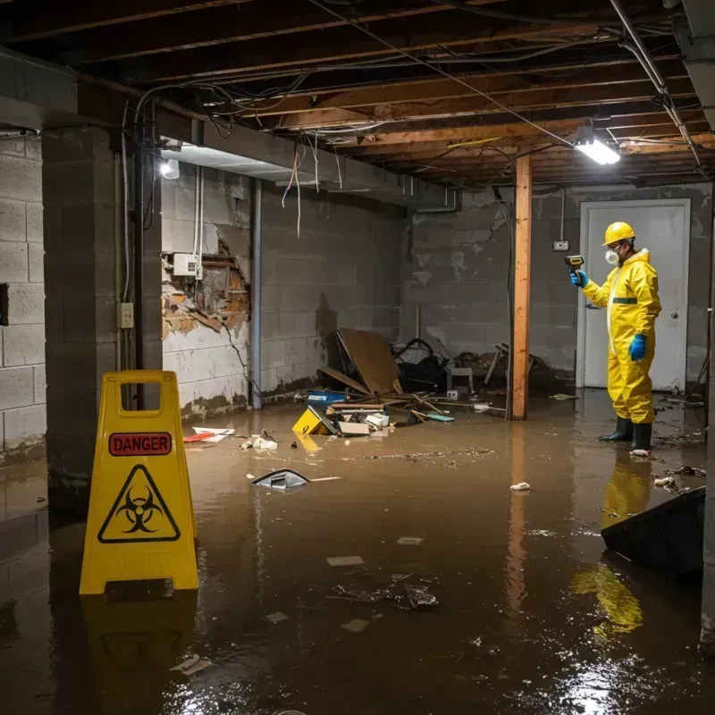 Flooded Basement Electrical Hazard in Duck Hill, MS Property